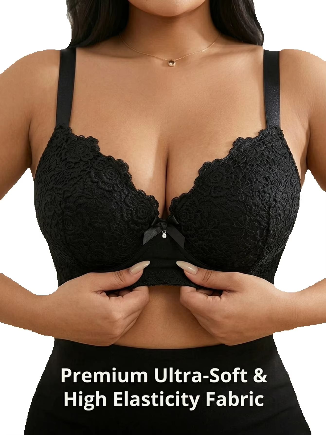 Underwire Bra Padded - 여성 플러스 사이즈 플로럴 푸쉬업 브라