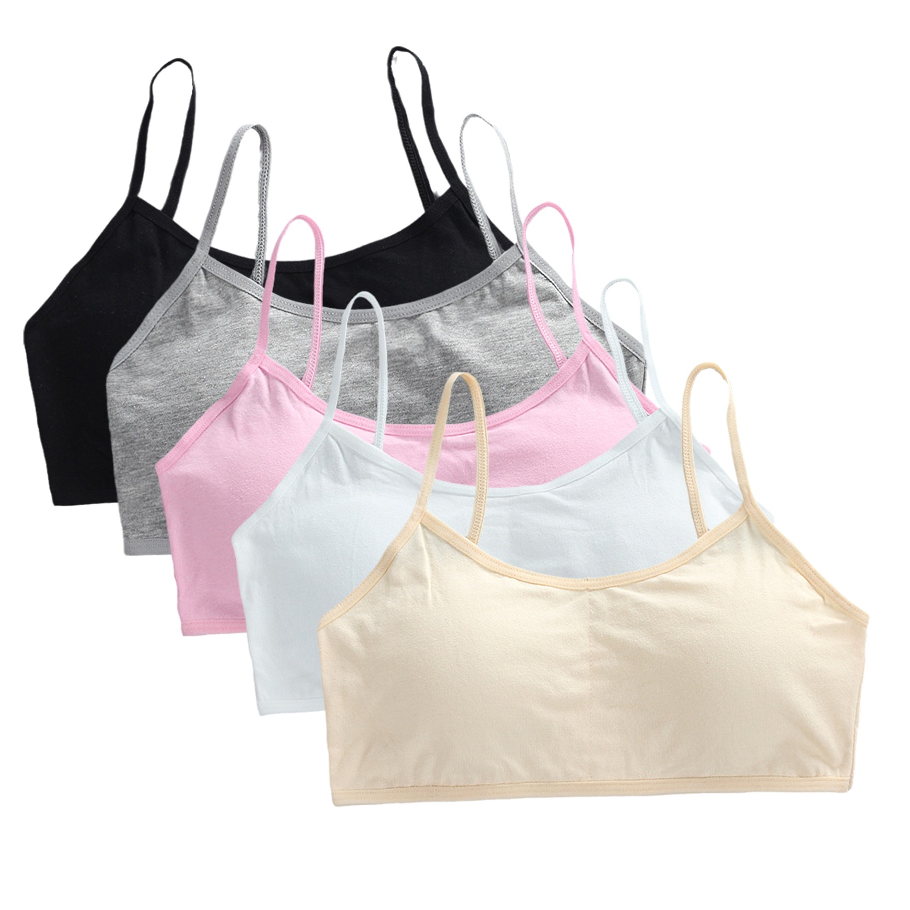 Cotton Bra Everyday - 5pcs 십대 소녀용 면 트레이닝 브라렛
