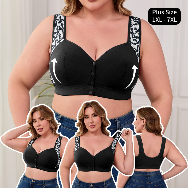 Wirefree Bra Comfort - XL-7XL 플러스 사이즈 앞 버클 브라