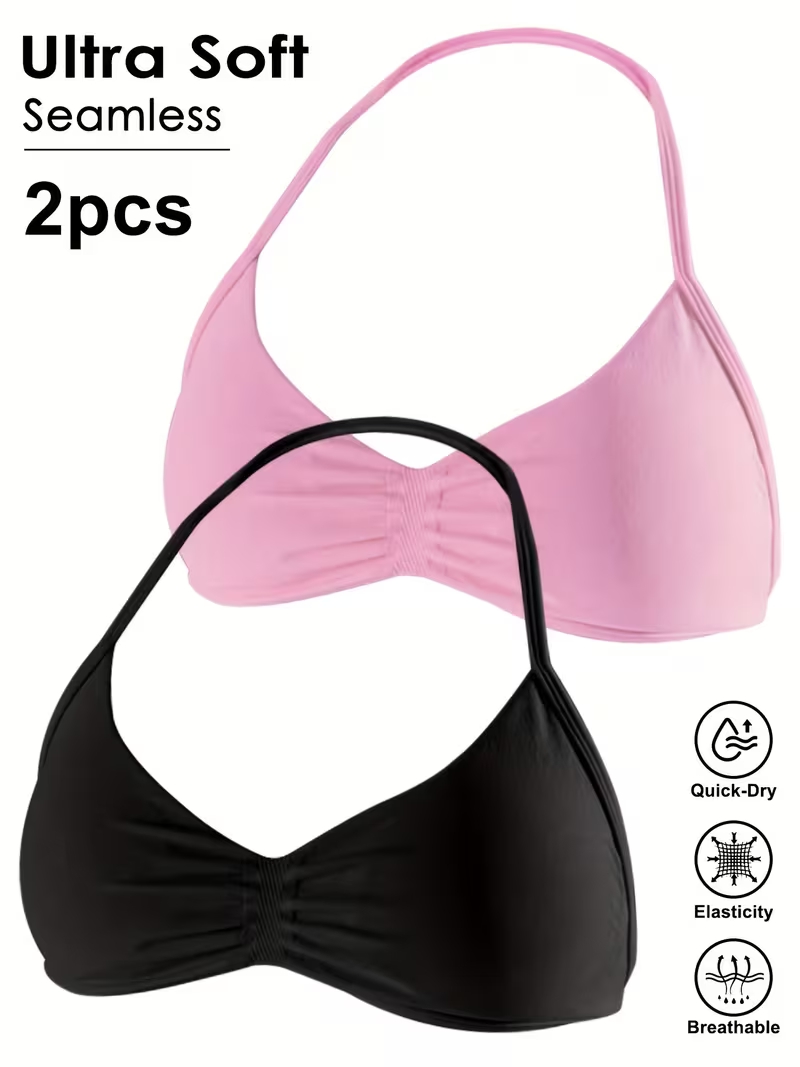 2피스 심리스 섹시 오픈 백 짐 요가 크롭탑 여성용 홀 - Underwire Bra Padded 리뷰 및 가격